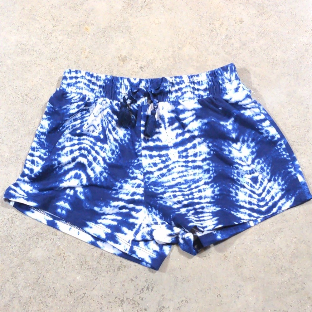 1st Kiss Blue Tie Dye Shorts Women's Size Medium Boho Festival Summer Knit